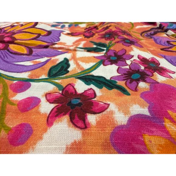 Liverpool Los Angeles Blouse Woven Floral Print Split V-Neck Short Sleeve Large - Picture 6 of 13